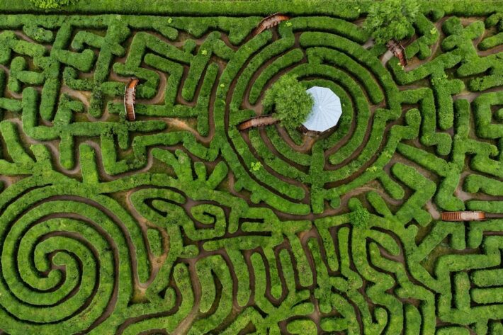 A labyrinthine maze.